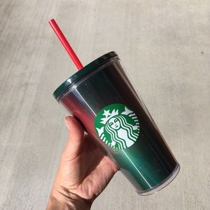 Starbucks 16oz Red Green Christmas Holiday tumbler BPA free